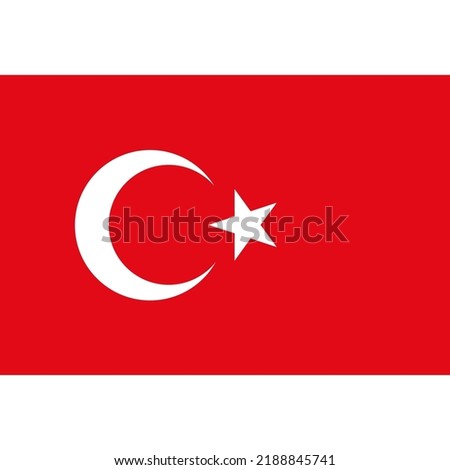 The flag of Turkey consists of a white crescent moon and white stars on a red background. This flag is called Ay Yıldız in Turkish which means 