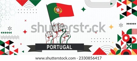 Portugal flag independence day geometric Country web banner for 4th of July. corporate abstract background design with American flag theme. Country Vector Illustration