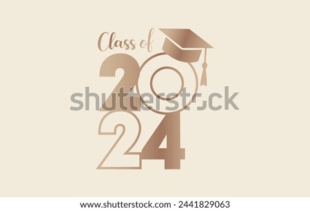 Class of 2024 Lettering for greeting Text for graduation T shirt design