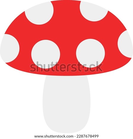 Simple flat vector cartoon mushroom