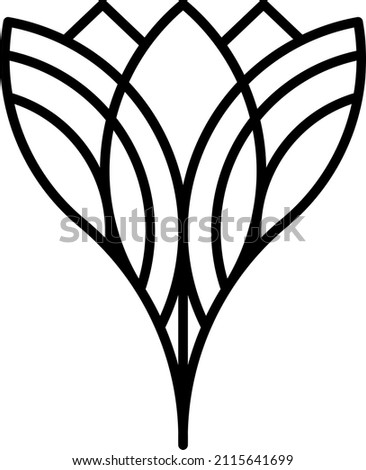 Graphic symbol of crocus with the motif of the mountains