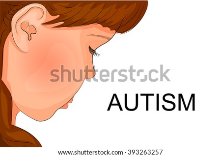 illustration of the face of an autistic child