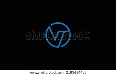 VT TV Letter Initial Logo Design Template Vector Illustration