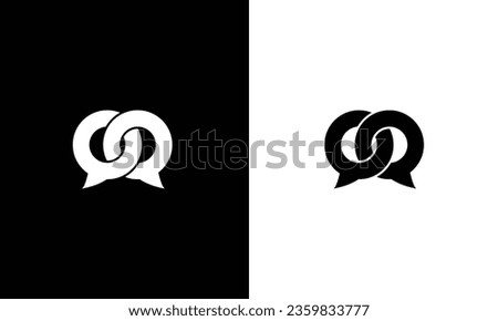 Alphabet letters Initials logo QQ