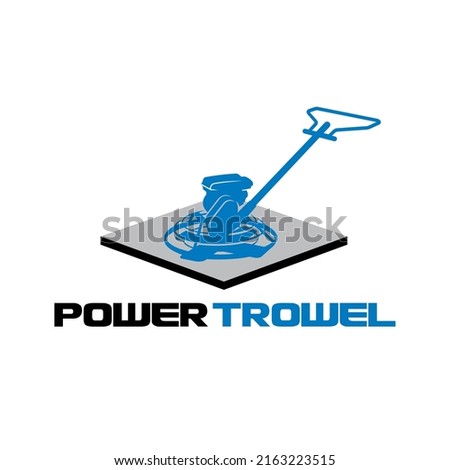 Power trowel concrete logo design