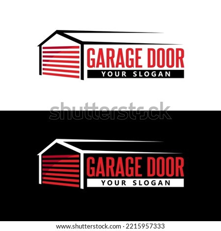 Garage door vector logo design