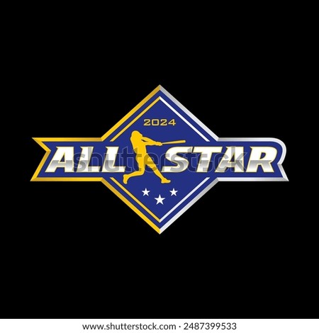 Baseball all star logo design vector. All star game sport design