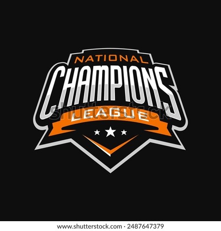 National champions league badge vector logo design. Sports team champions logo