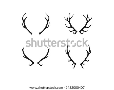 Deer Horn black vector  stag animal silhouttee orned wildlife
