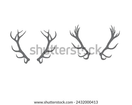 Deer Horn black vector  stag animal silhouttee orned wildlife