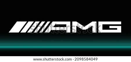 initial logo symbol white black green light line template Mercedes AMG GT modern style icon vector