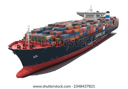 sea icon logo sign symbol identity port boat sea dock cargo load ship line art design vector template Suez Panama canal trade export import