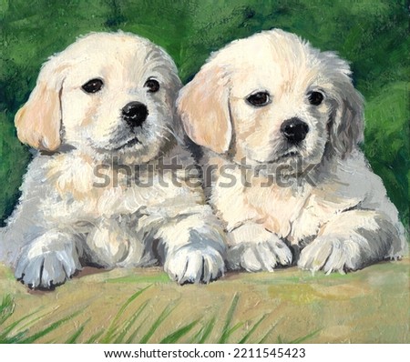 Similar – Image, Stock Photo Two dogs | Against all odds | Ploughing through the sea | The goal in sight