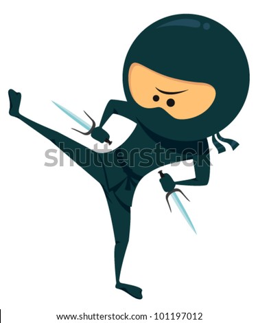 Cute Ninja With Sai Weapon Stock Vector Illustration 101197012 ...