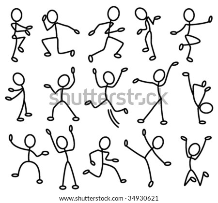 The Stylized Contours Of People In Movement. Part 1 Stock Vector ...