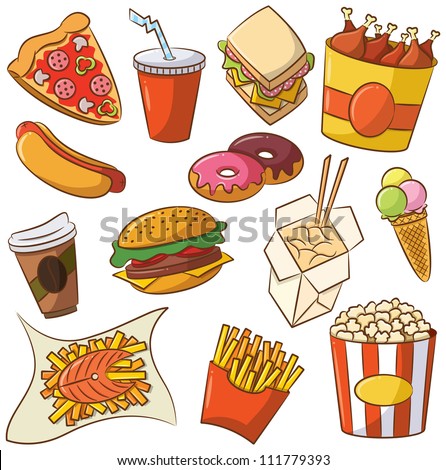 Vector Illustration Of Junk Food Set - 111779393 : Shutterstock