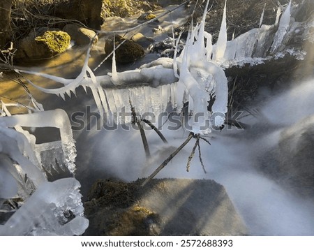 Similar – Image, Stock Photo ice stalactites winter