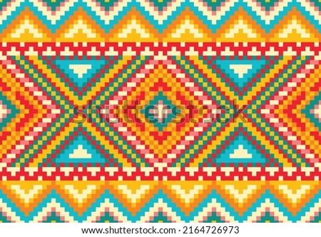 ethnic Philippines geometric seamless flower design vector casual retro tribal African India Arab art print for sweater line dress Anarkali abstract Aztec fabric background shirt