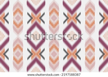 Ikat Seamless Pattern translate is a dyeing technique originating from Indonesia Seamless ikat stripe pattern in tribal, bind or to tie off. This refers to the tie-dyeing method used to give textiles