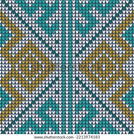 Stylish downward arrow lines knitting texture geometric seamless pattern. Rug knitwear structure imitation. Winter seamless knitted pattern. Christmas spirit backdrop.