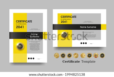 Certificate of appreciation template and vector Luxury premium badges design