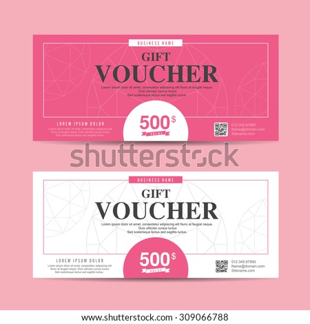 Vector illustration,Gift voucher template with colorful pattern,cute gift voucher certificate coupon design template