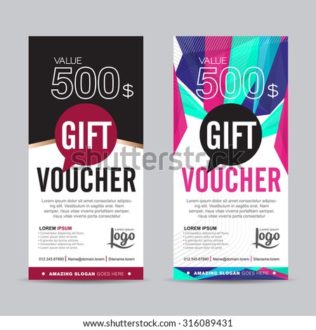 gift voucher template with colorful pattern cute gift voucher