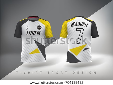 Soccer t-shirt design slim-fitting with round neck. Vector illustration Foto stock © 