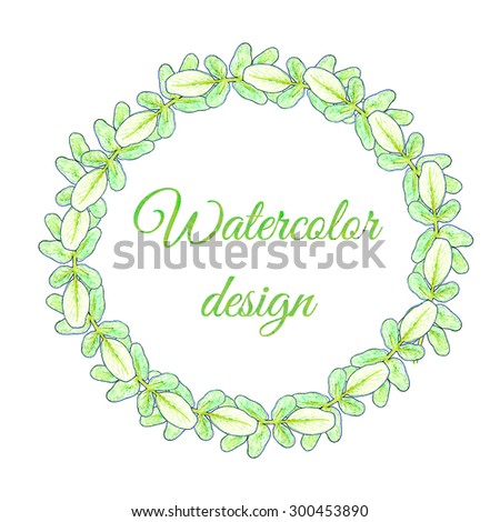 Floral wreath hand-drawn watercolor.