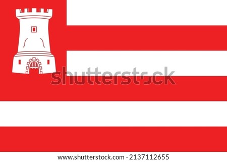 Official flag vector illustration of the Dutch regional capital city of ALKMAAR, NETHERLANDS