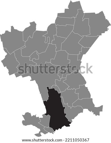 Black flat blank highlighted location map of the SALZGITTER-BAD DISTRICT inside gray administrative map of Salzgitter, Germany