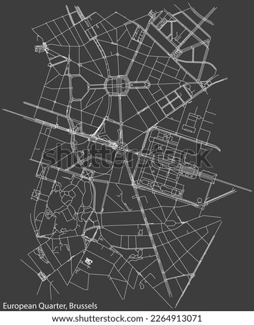 Street roads map of the EUROPEAN QUARTER (QUARTIER EUROPÉEN, EUROPESE WIJK), BRUSSELS