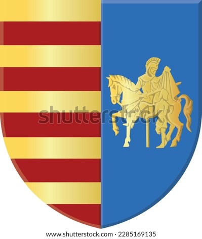 Official coat of arms vector illustration of the Belgian city of GENK, BELGIUM