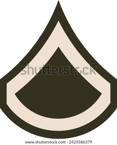 Shoulder pad rank insignia for a United States Army PRIVATE FIRST CLASS on the Army greens uniform
