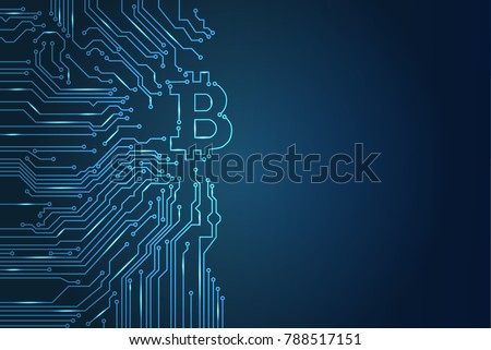 digital bitcoin crypto currency vector background. Bitcoin vector illustration background