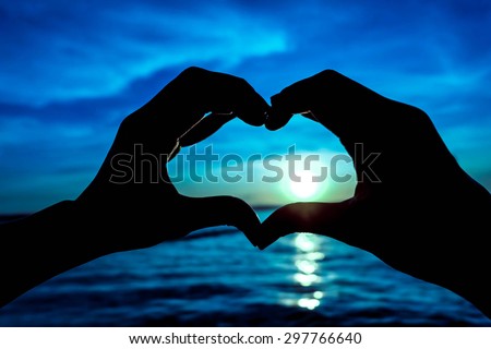love and heart is isolated background and vintage background and strong sunlight before sunset
