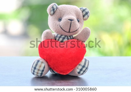 love heart and teddy bear heart and happiness concept