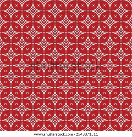 red geometric batik tenun pattern