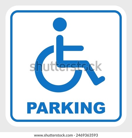 parking sign for disability handicapped disabled printable sign symbol simple blue minimalist design illustration