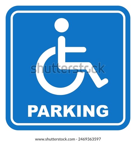 disability parking sign printable handicapped disabled sign symbol simple blue minimalist design illustration