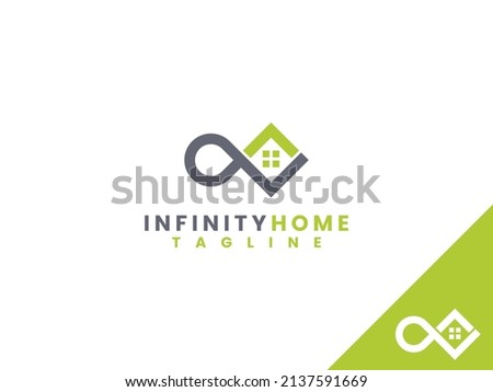 infinity home logo template, infinity and home concept