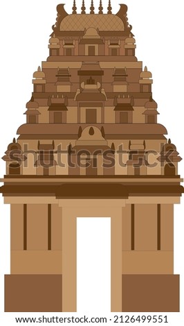 hindu temple vector dravidian architecture illustration stone temple 