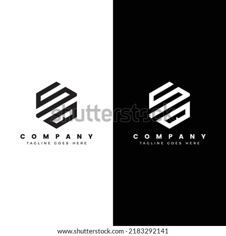 letter sb or sd logo design template