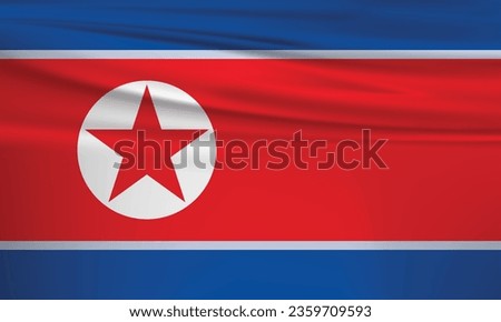Illustration of North Korea Flag and Editable vector North Korea Country Flag