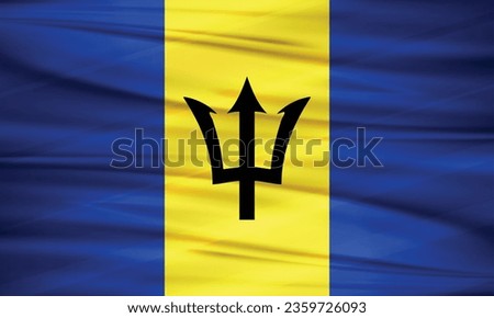 Illustration of Barbados Flag and Editable Vector of Barbados Country Flag