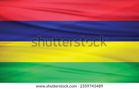 Illustration of Mauritius Flag and Editable Vector of Mauritius Country Flag