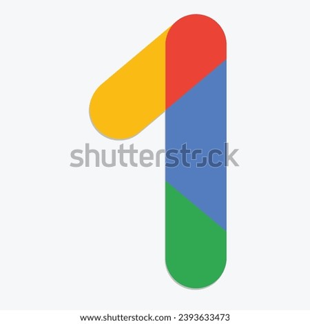 Google One High Resolution Transparent Logo, Google Search One, Google Icon. Vector Art