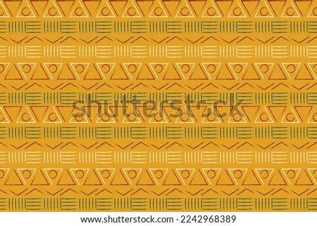 African Wax seamless pattern. Print fabric, Ethnic handmade ornament for your design, Afro Ethnic flowers and tribal motifs pattern geometric elements. Vector background. Vector illustration