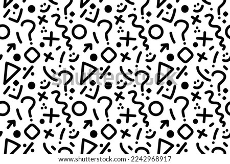 Hand drawn back to school pattern background. Funny pop abstract vector Doddles. Great for math, science and education concepts. Stationery seamless vector pattern.