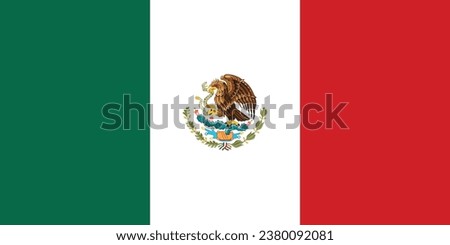 National flag of Mexico that can be used for celebrating Mexico national days. Vector illustration